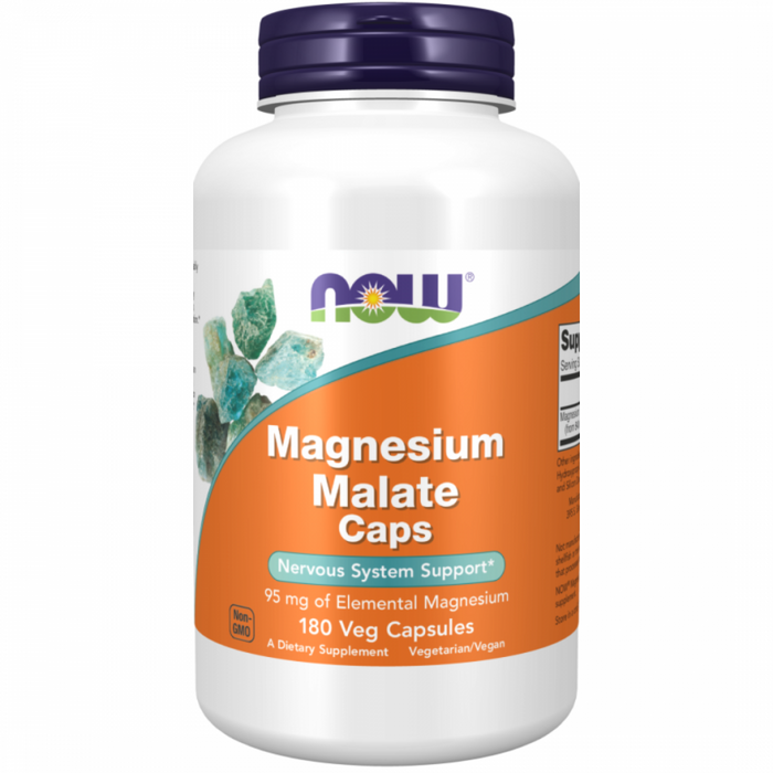 NOW Magnesium Malate Caps 180vcaps - The Health Shop