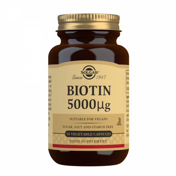 Solgar Biotin 5000mcg 50vegcaps - The Health Shop