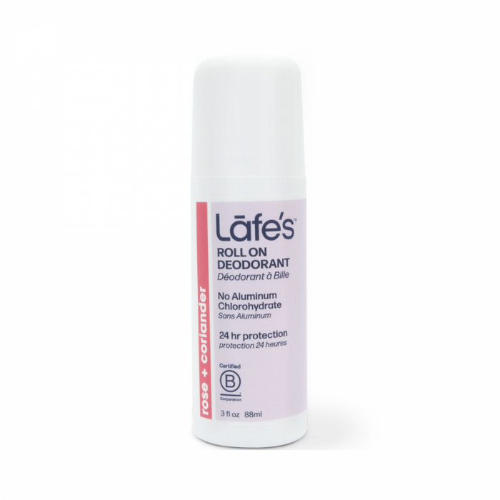 Lafe's Roll On Deodorant, rose + coriander - The Health Shop