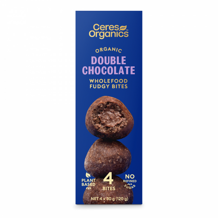 Ceres Organics Organic Wholefood Fudgy Bites, Double Chocolate 120g - The Health Shop