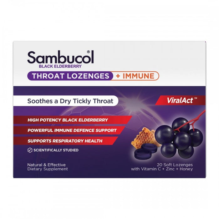 Sambucol Black Elderberry Throat Lozenges + Immune x20 - The Health Shop