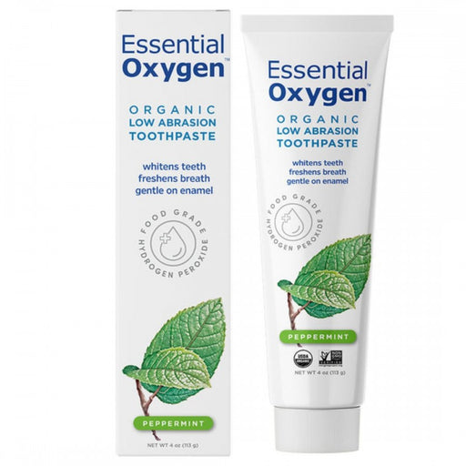 Essential Oxygen Organic Low Abrasion Toothpaste, Peppermint 113g - The Health Shop