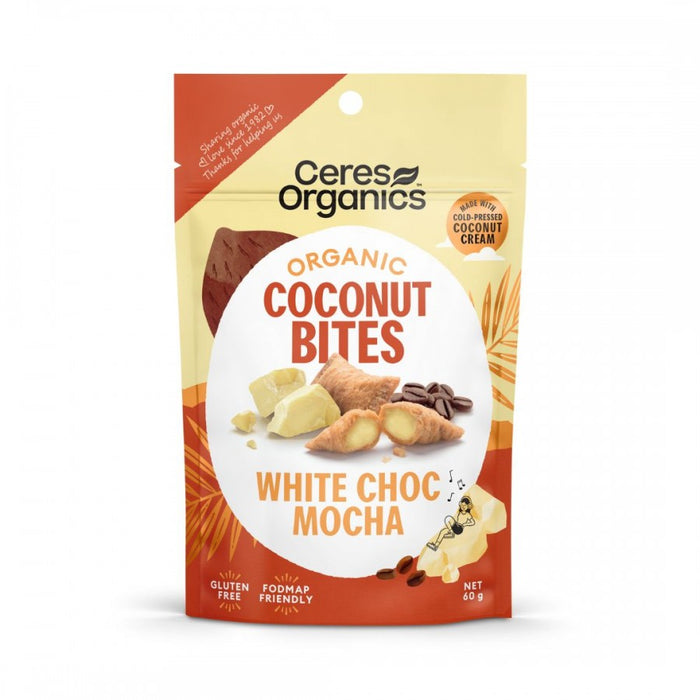 Ceres Organics Organic Coconut Bites, White Choc Mocha 60g - The Health Shop