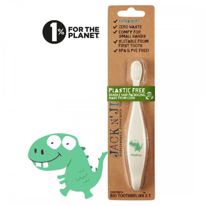 Jack N' Jill Plastic Free Bio Toothbrush, Dino - The Health Shop