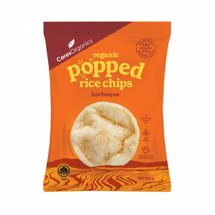 Ceres Organics Organic Popped Rice Chips, Barbeque 100g - The Health Shop