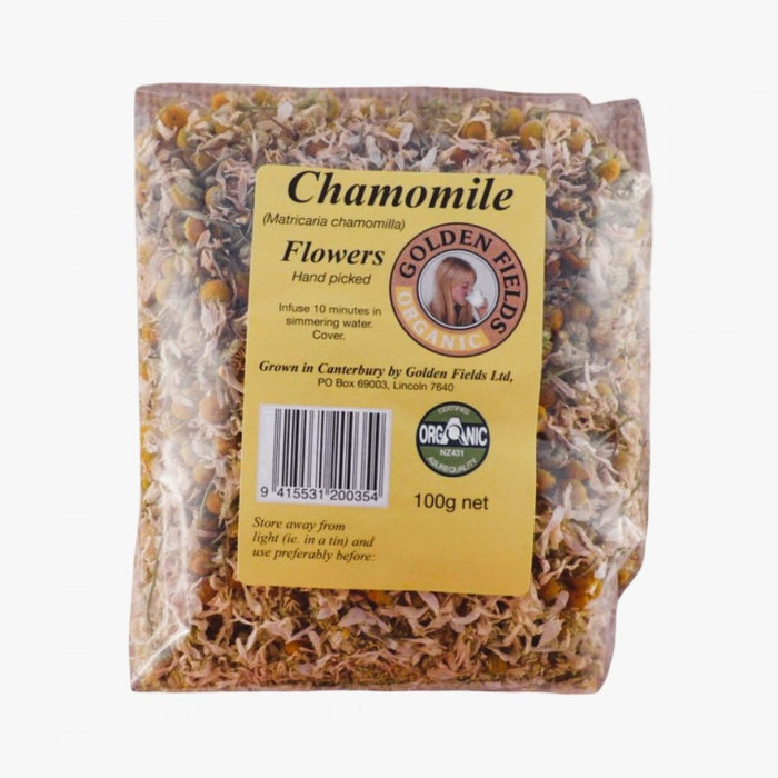 Golden Fields Organic Chamomile Flowers 100g - The Health Shop
