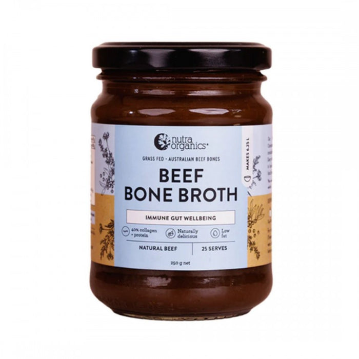 Nutra Organics Beef Bone Broth Concentrate, Natural Beef 250g - The Health Shop
