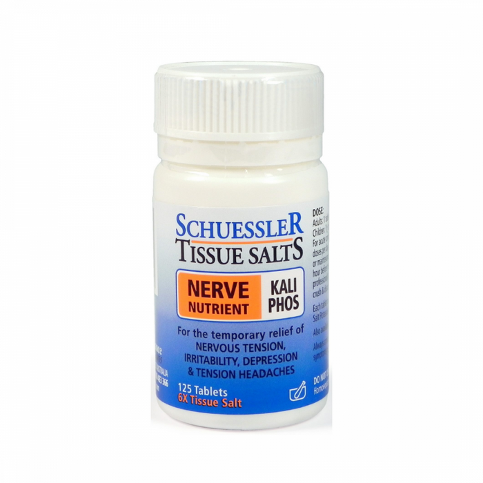 Schuessler Tissue Salts Kali Phos - NERVE NUTRIENT - 125tabs - The Health Shop