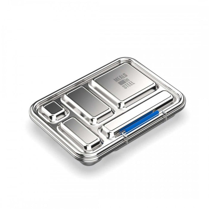 Meals in Steel Leakproof 5 Compartment Bento Box, Stainless Steel - The Health Shop