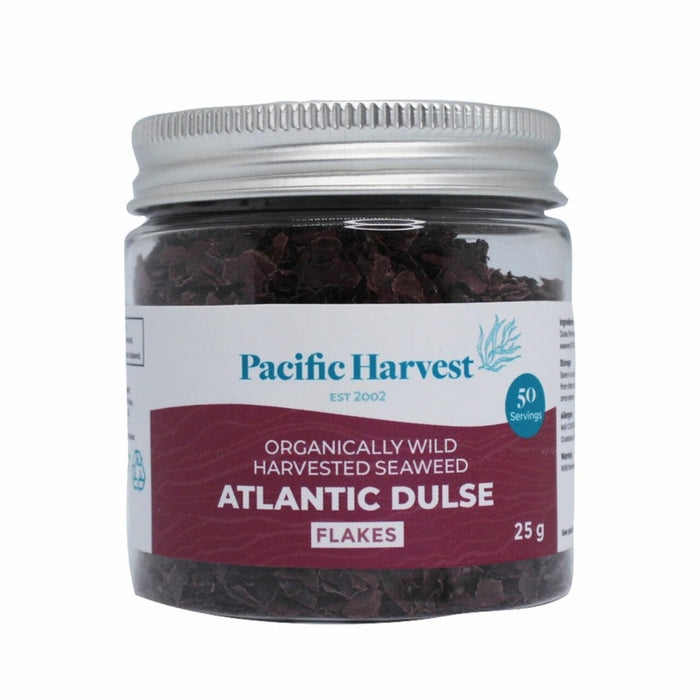 Pacific Harvest Atlantic Dulse Flakes, Wild Harvested Seaweed 25g - The Health Shop