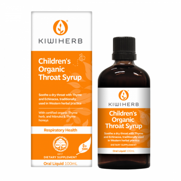 Kiwiherb Children's Organic Throat Syrup 100ml - The Health Shop