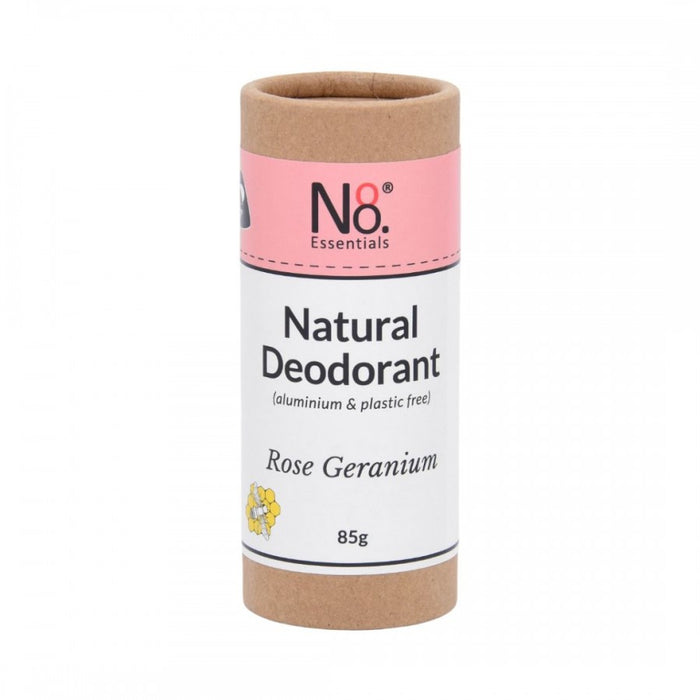 NO. 8 Essentials Natural Deodorant - Rose Geranium 85g - The Health Shop