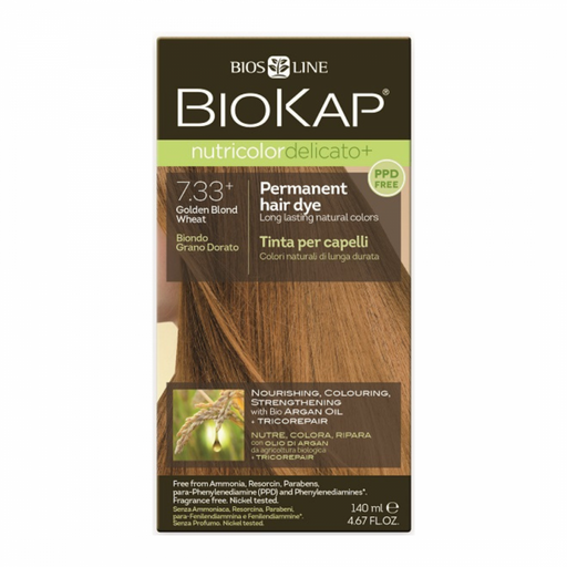 BioKap Nutricolor Delicato+ 7.33+ Golden Blond Wheat - The Health Shop