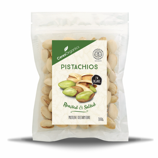 Ceres Organics Pistachios, Roasted & Salted Organic 100g - The Health Shop