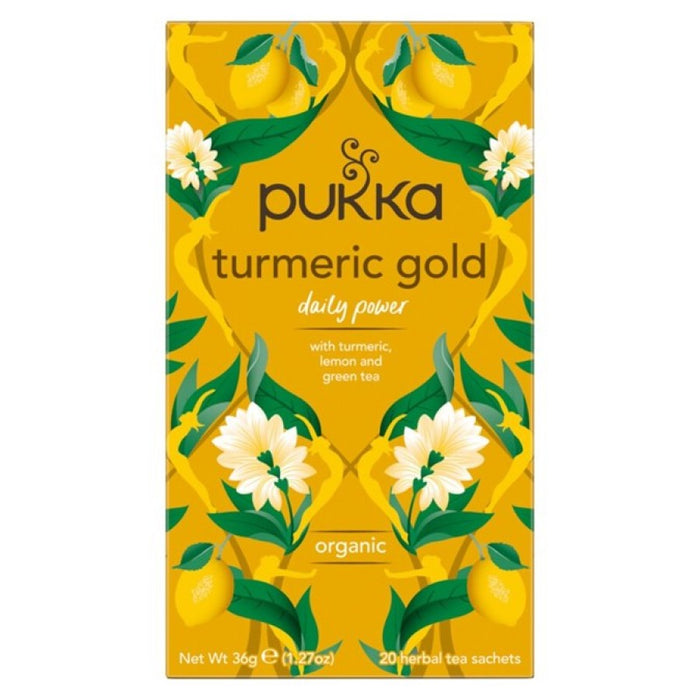 Pukka Turmeric Gold 20 herbal tea sachets - The Health Shop