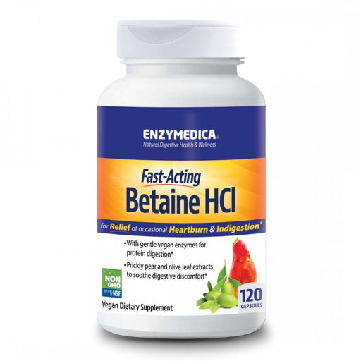 ENZYMEDICA Fast-Acting Betaine HCl 120vcaps - The Health Shop