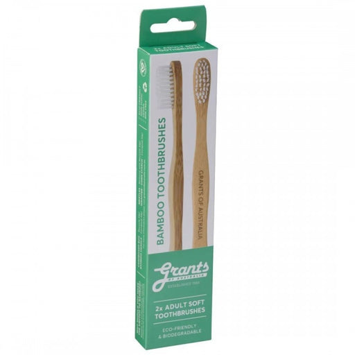 Grants of Australia Bamboo Toothbrush - 2x Adult Soft