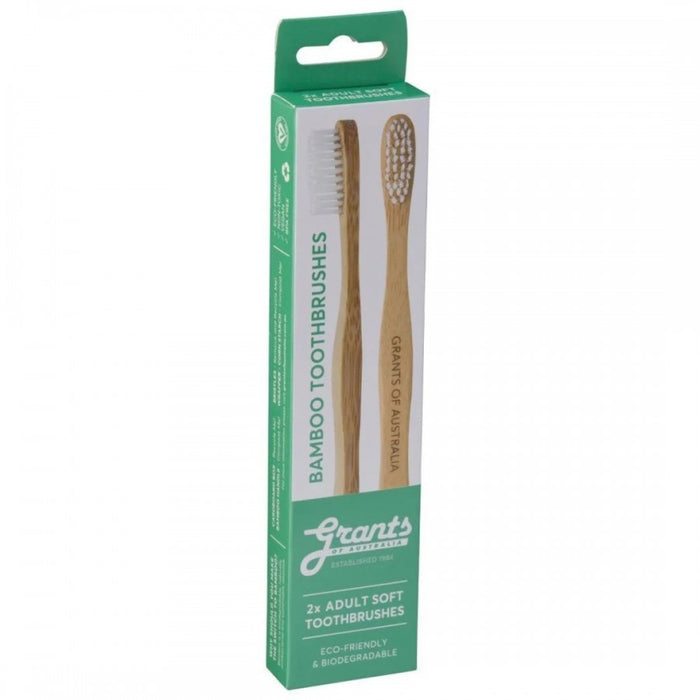 Grants of Australia Bamboo Toothbrush - 2x Adult Soft