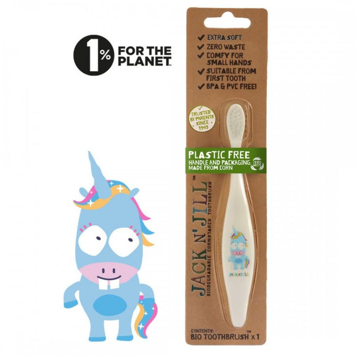 Jack N' Jill Plastic Free Bio Toothbrush, Unicorn