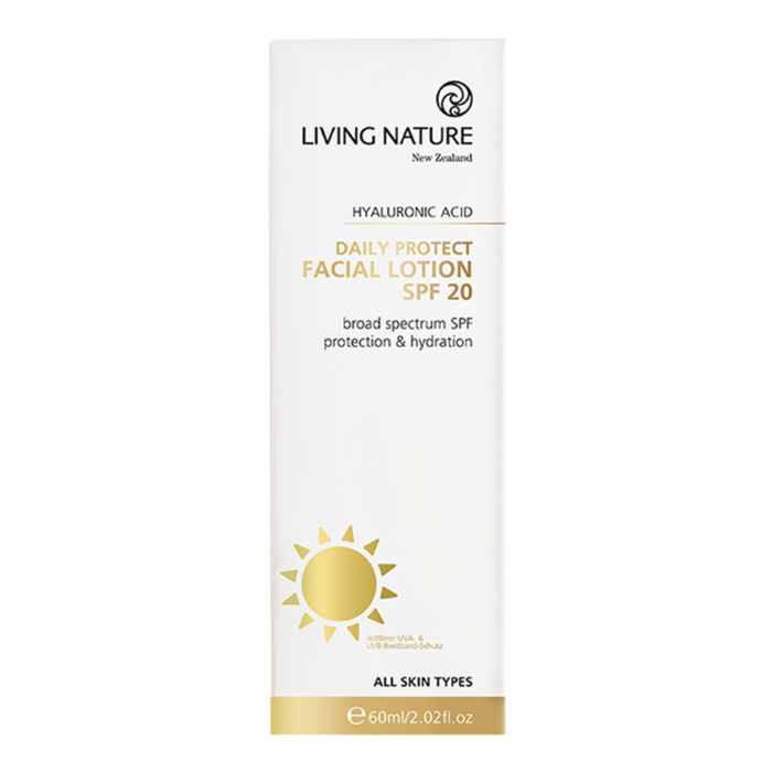 Living Nature Daily Protect Facial Lotion SPF20 60ml - The Health Shop