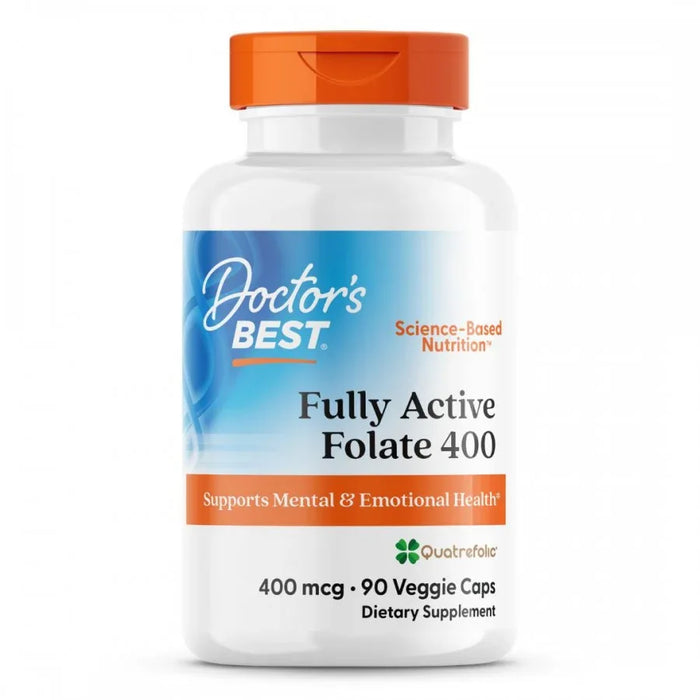 Doctor's Best Fully Active Folate 400 with Quatrefolic 90vcaps Natural Health > Vitamins > B Vitamins
