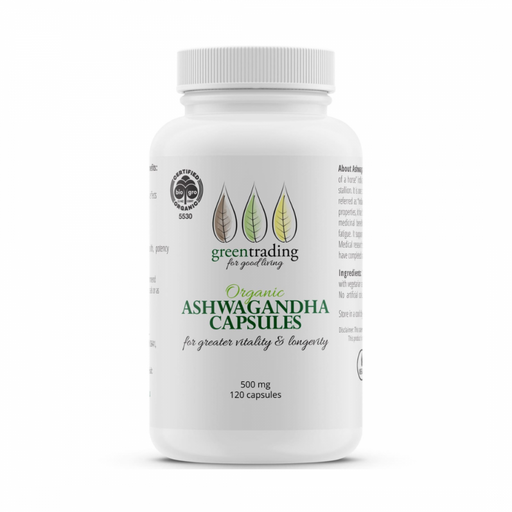 Green Trading Organic Ashwagandha 120 capsules - The Health Shop