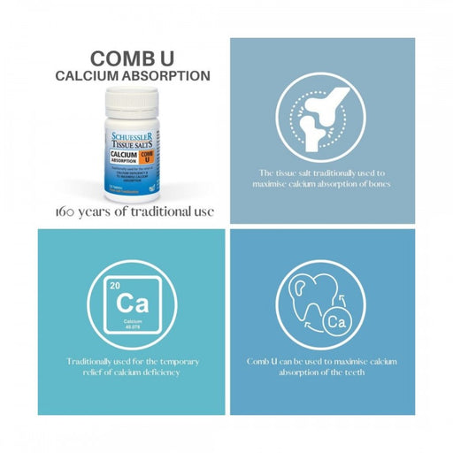 Schuessler Tissue Salts Comb U - CALCIUM ABSORPTION - 125tabs