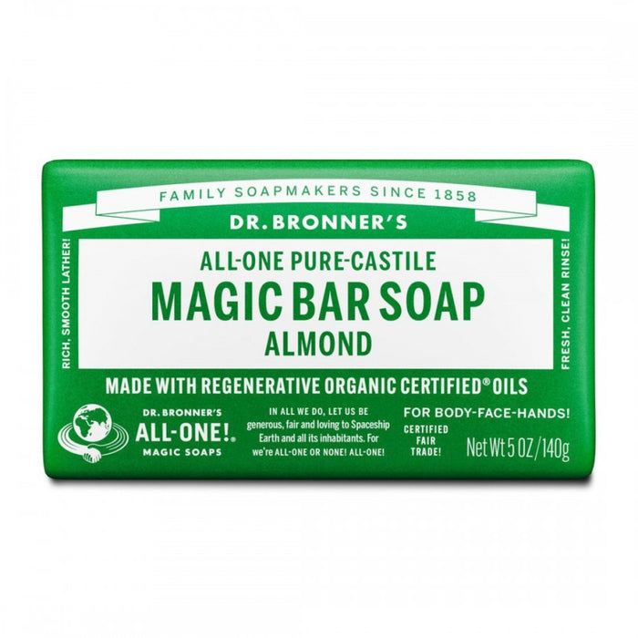 Dr. Bronner's Pure-Castile Magic Bar Soap 140g, Almond