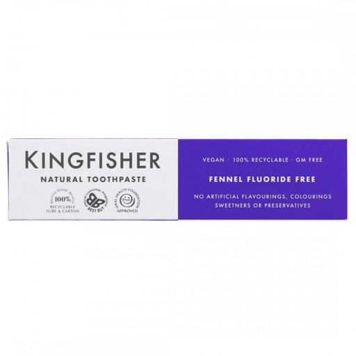 Kingfisher Natural Toothpaste - Fennel Fluoride Free