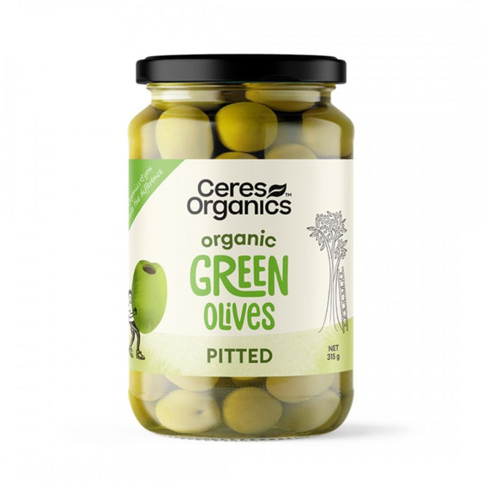 Ceres Organics Organic Green Olives, Pitted 315g