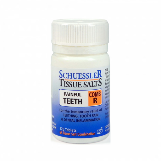 Schuessler Tissue Salts Comb R - PAINFUL TEETH - 125tabs - The Health Shop