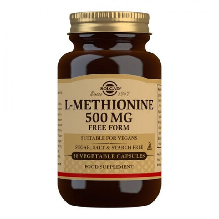 Solgar L-Methionine 500mg 30vegcaps - The Health Shop