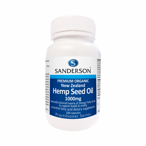 Sanderson Premium Organic Hemp Seed Oil 1000mg 100caps - The Health Shop