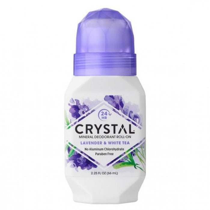 CRYSTAL Mineral Deodorant Roll-On, Lavender & White Tea 66ml