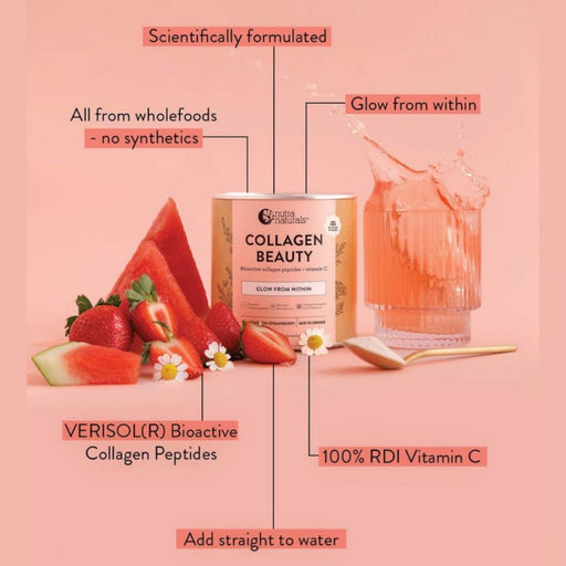 Nutra Organics Collagen Beauty, Watermelon Strawberry 225g