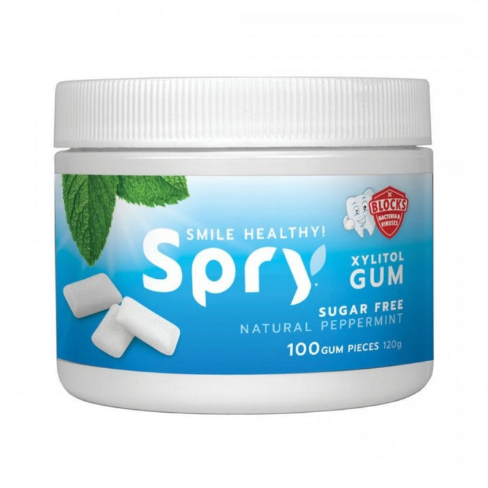 Spry Natural Peppermint Xylitol Gum 100 pieces