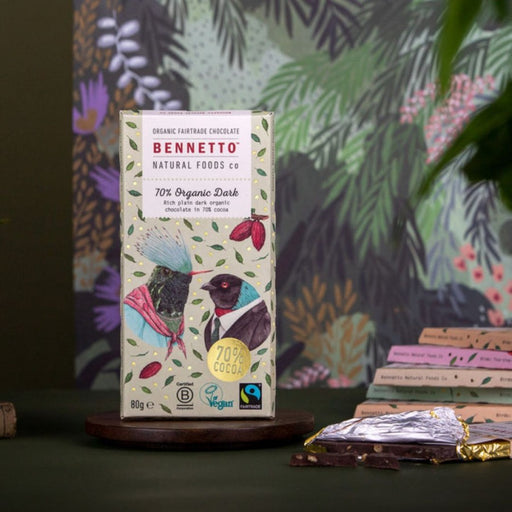 Bennetto 70% Organic Dark Chocolate 80g - The Health Shop