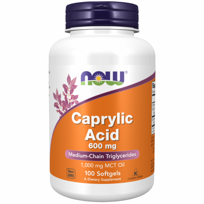 NOW Caprylic Acid 600mg 100 softgels