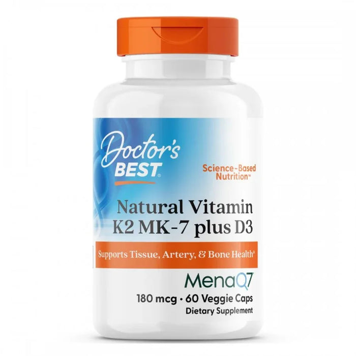 Doctor's Best Natural Vitamin K2 MK-7 180mcg plus D3 60caps Natural Health > Vitamins > Vitamin K