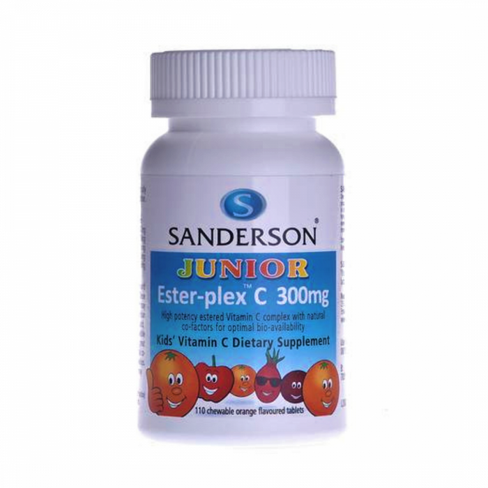 Sanderson Junior Ester-plex C 300mg, Orange Flavoured 110 chewable tablets