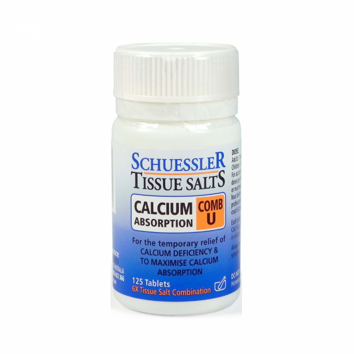 Schuessler Tissue Salts Comb U - CALCIUM ABSORPTION - 125tabs