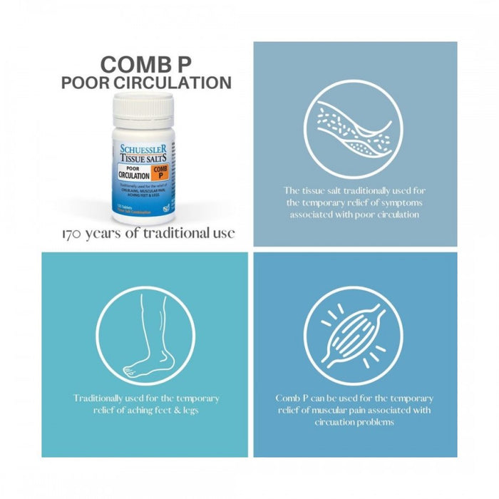 Schuessler Tissue Salts Comb P - POOR CIRCULATION - 125tabs
