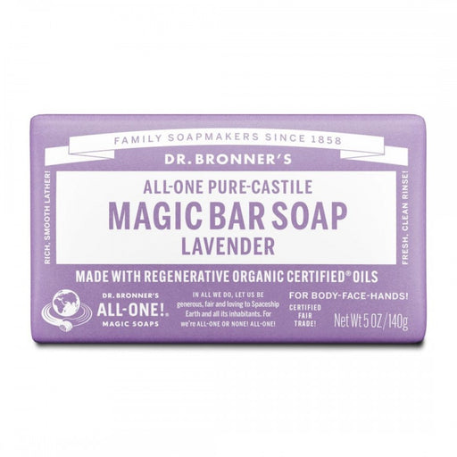 Dr. Bronner's Pure-Castile Magic Bar Soap 140g, Lavender
