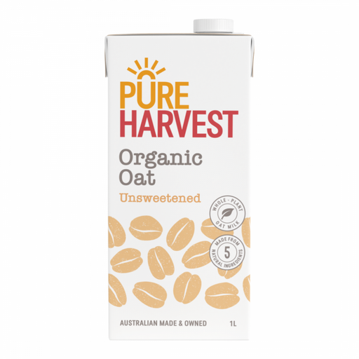 Pure Harvest Organic Oat Milk, Unsweetened 1L - The Health Shop