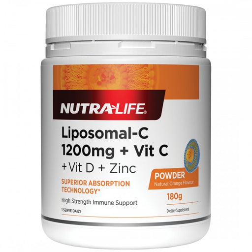 Nutra-Life Liposomal-C 1200mg + Vit C + Vit D + Zinc 180g powder