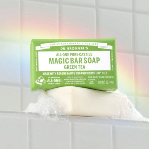 Dr. Bronner's Pure-Castile Magic Bar Soap 140g, Green Tea