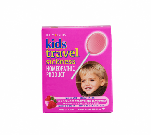 Key Sun Kids Travel Sickness, 10 Lozenges Strawberry Flavoured - The Health Shop