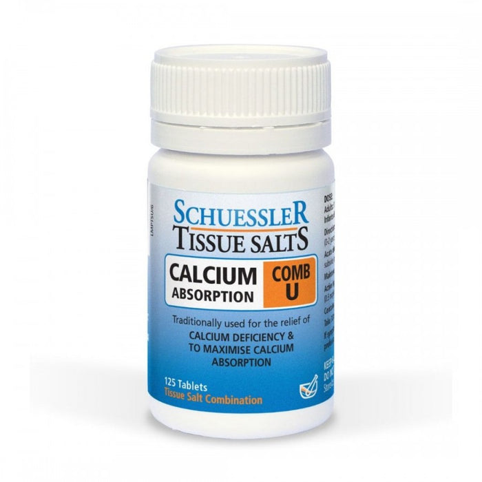 Schuessler Tissue Salts Comb U - CALCIUM ABSORPTION - 125tabs