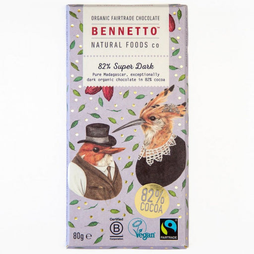 Bennetto 82% Super Dark Chocolate 80g - The Health Shop