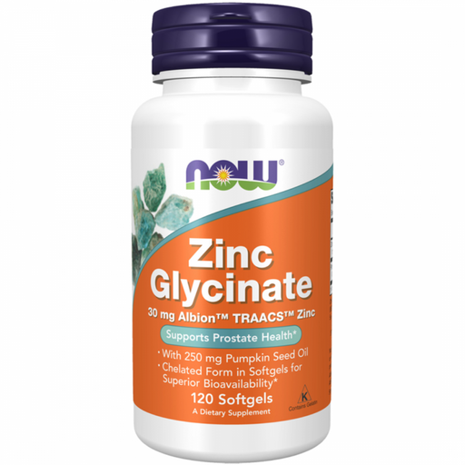 NOW Zinc Glycinate 120 softgels - The Health Shop